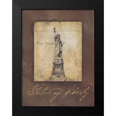 Statue of Liberty Black Modern Wood Framed Art Print by Marrott, Stephanie