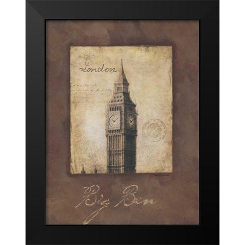 Big Ben Black Modern Wood Framed Art Print by Marrott, Stephanie