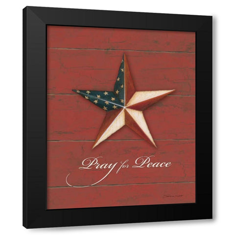 Pray for Peace Black Modern Wood Framed Art Print by Marrott, Stephanie