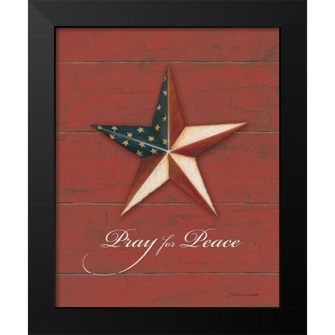 Pray for Peace Black Modern Wood Framed Art Print by Marrott, Stephanie
