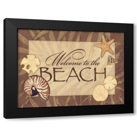 Beach Black Modern Wood Framed Art Print with Double Matting by Marrott, Stephanie