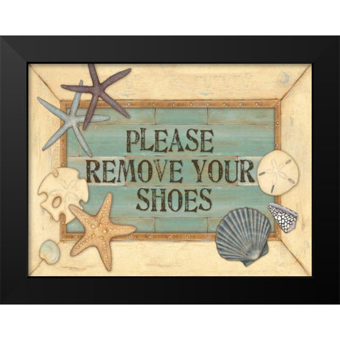 Shoes Black Modern Wood Framed Art Print by Marrott, Stephanie