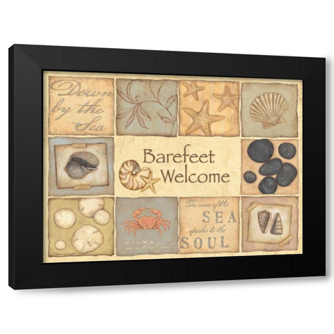 Welcome Black Modern Wood Framed Art Print with Double Matting by Marrott, Stephanie