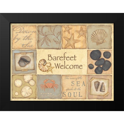 Welcome Black Modern Wood Framed Art Print by Marrott, Stephanie