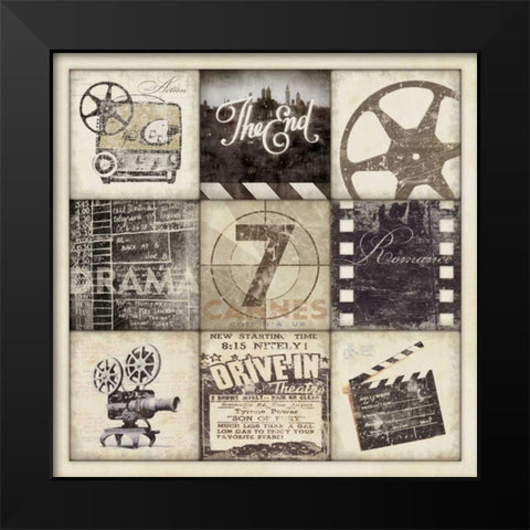 Vintage Movie Black Modern Wood Framed Art Print by Marrott, Stephanie