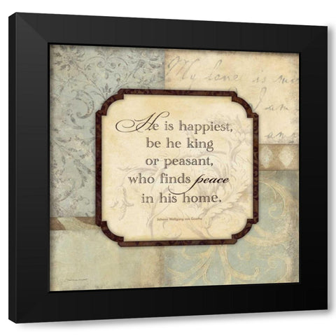 He Is Happiest Black Modern Wood Framed Art Print with Double Matting by Marrott, Stephanie