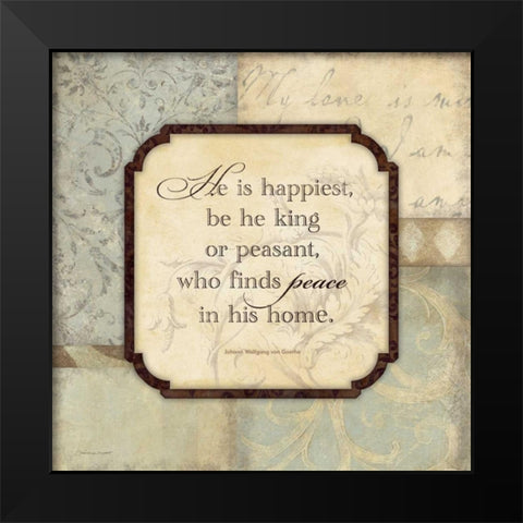 He Is Happiest Black Modern Wood Framed Art Print by Marrott, Stephanie