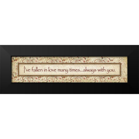 Fallen In Love Black Modern Wood Framed Art Print by Marrott, Stephanie