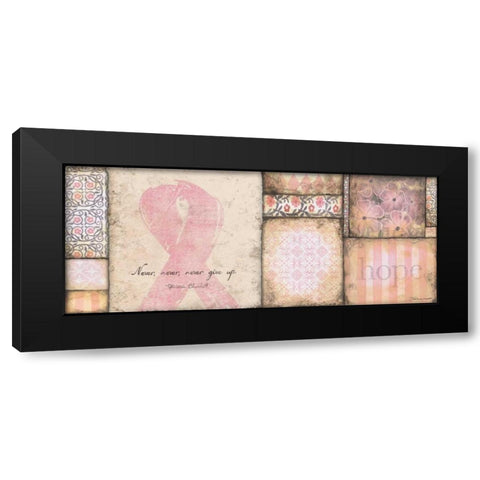 Never Give Up Black Modern Wood Framed Art Print by Marrott, Stephanie