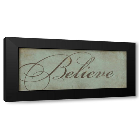 Believe Black Modern Wood Framed Art Print by Marrott, Stephanie