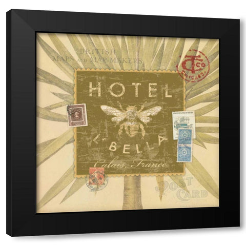 Bee Sign Black Modern Wood Framed Art Print with Double Matting by Marrott, Stephanie