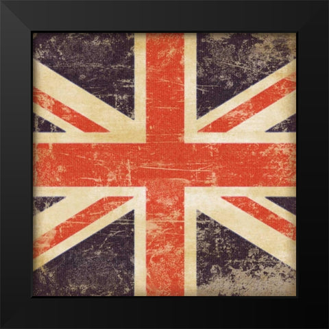 British Flag Black Modern Wood Framed Art Print by Marrott, Stephanie