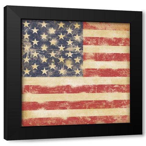 USA Flag Black Modern Wood Framed Art Print with Double Matting by Marrott, Stephanie
