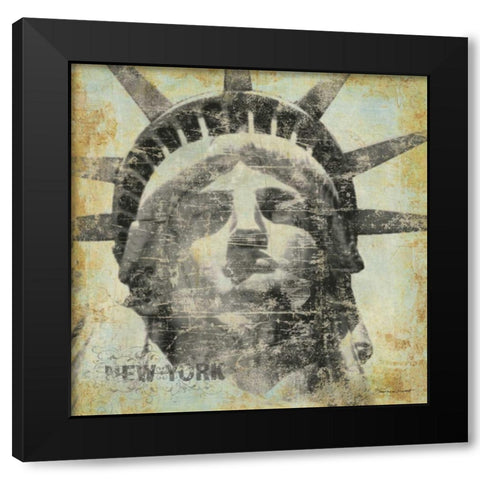 New York Black Modern Wood Framed Art Print with Double Matting by Marrott, Stephanie