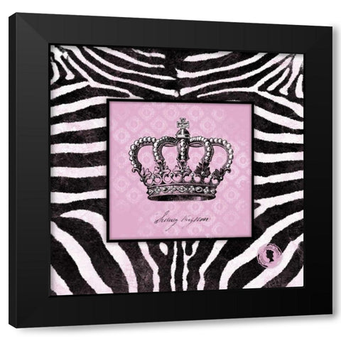 Zebra Crown I Black Modern Wood Framed Art Print with Double Matting by Marrott, Stephanie