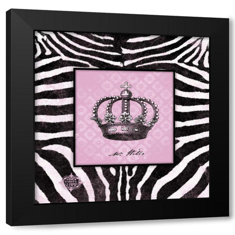Zebra Crown II Black Modern Wood Framed Art Print by Marrott, Stephanie