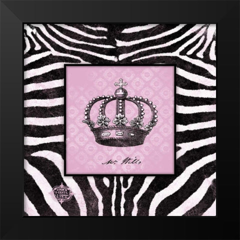 Zebra Crown II Black Modern Wood Framed Art Print by Marrott, Stephanie