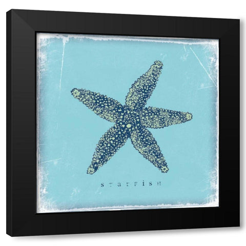 Starfish Black Modern Wood Framed Art Print by Marrott, Stephanie