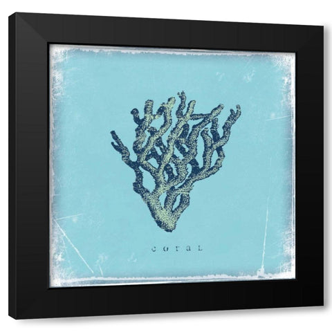 Coral Black Modern Wood Framed Art Print by Marrott, Stephanie