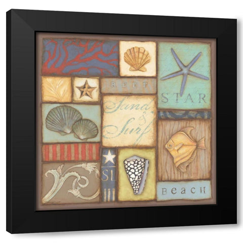 Sand and Surf Black Modern Wood Framed Art Print with Double Matting by Marrott, Stephanie