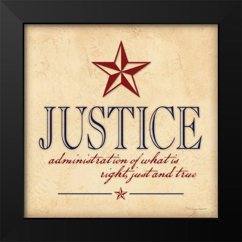 Justice Black Modern Wood Framed Art Print by Marrott, Stephanie