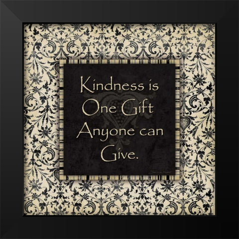 Kindness Black Modern Wood Framed Art Print by Marrott, Stephanie