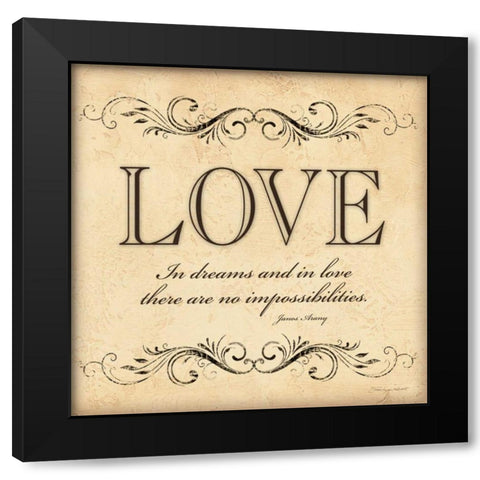 Love Black Modern Wood Framed Art Print by Marrott, Stephanie
