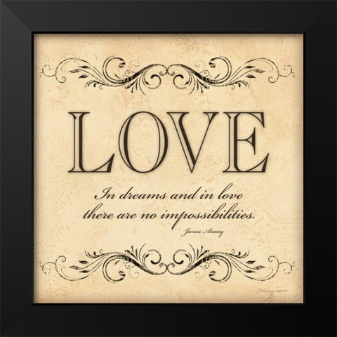 Love Black Modern Wood Framed Art Print by Marrott, Stephanie