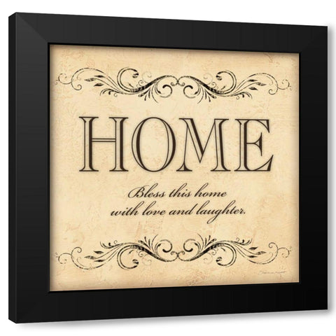 Home Black Modern Wood Framed Art Print by Marrott, Stephanie