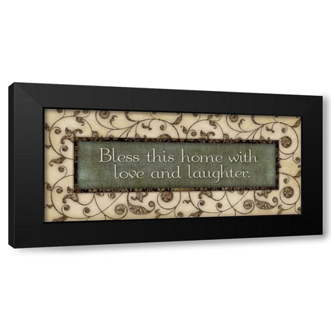 Bless This Home Black Modern Wood Framed Art Print with Double Matting by Marrott, Stephanie