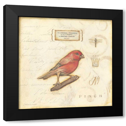 Color Bird I Black Modern Wood Framed Art Print by Marrott, Stephanie