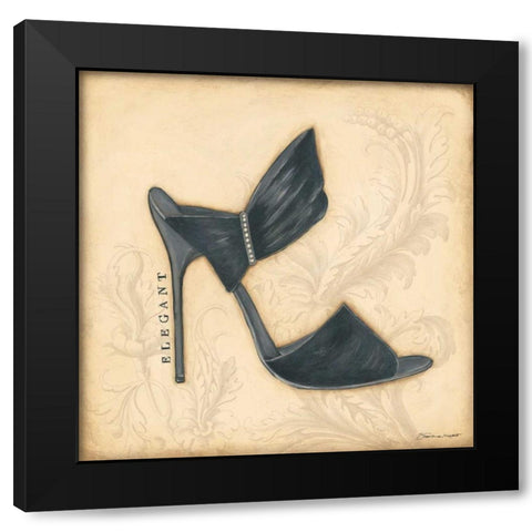 Elegant Black Heel Black Modern Wood Framed Art Print by Marrott, Stephanie