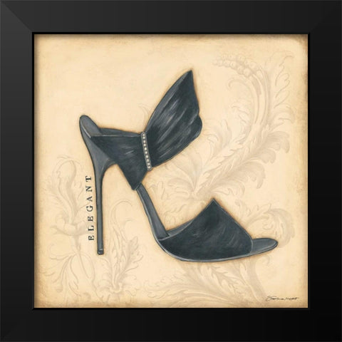 Elegant Black Heel Black Modern Wood Framed Art Print by Marrott, Stephanie