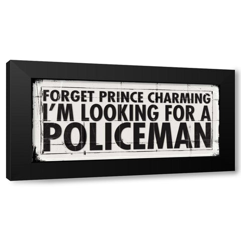 Prince Charming - Fireman Black Modern Wood Framed Art Print with Double Matting by Marrott, Stephanie