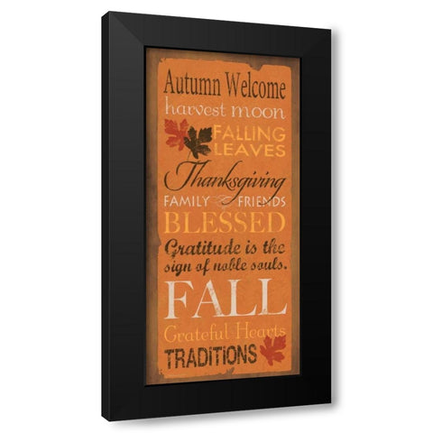 Autumn Welcome Black Modern Wood Framed Art Print by Marrott, Stephanie