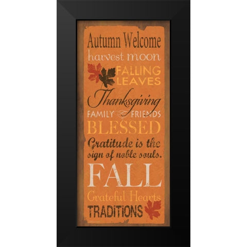 Autumn Welcome Black Modern Wood Framed Art Print by Marrott, Stephanie