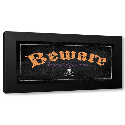 Beware Black Modern Wood Framed Art Print with Double Matting by Marrott, Stephanie
