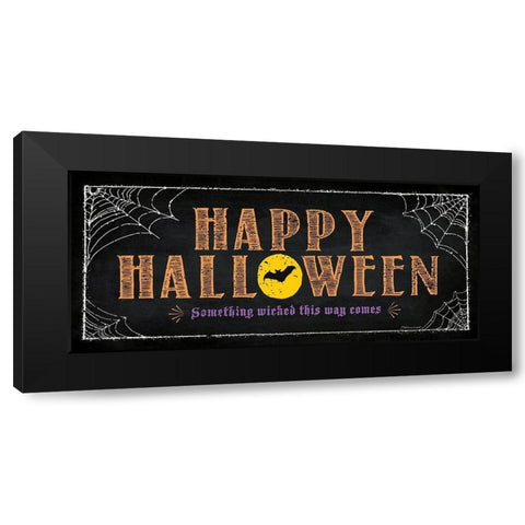 Happy Halloween Black Modern Wood Framed Art Print with Double Matting by Marrott, Stephanie