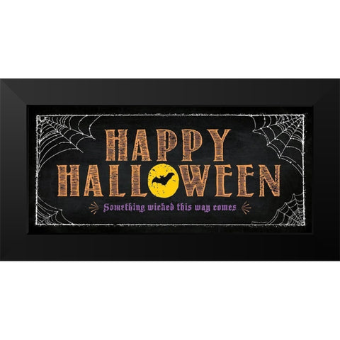 Happy Halloween Black Modern Wood Framed Art Print by Marrott, Stephanie