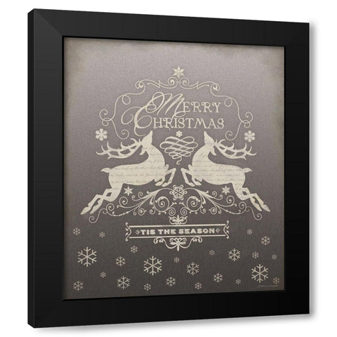 Tis the Season Black Modern Wood Framed Art Print with Double Matting by Marrott, Stephanie