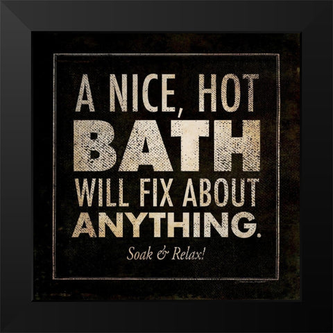 Hot Bath Black Modern Wood Framed Art Print by Marrott, Stephanie