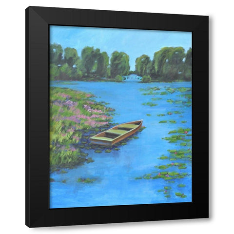 Boat Pond Black Modern Wood Framed Art Print with Double Matting by Stevens, Allayn