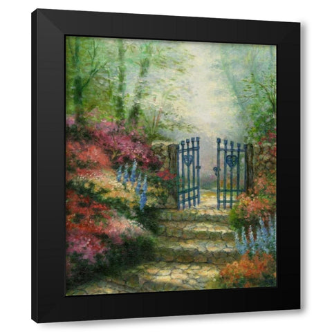 Garden Gateway Black Modern Wood Framed Art Print by Chin, Art