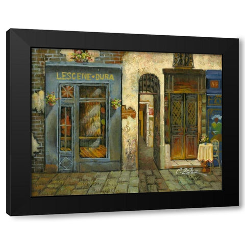 French Corridor Black Modern Wood Framed Art Print with Double Matting by Chin, Art