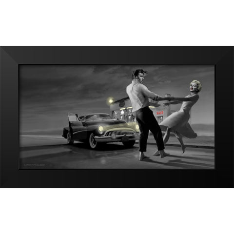 Rendezvous 2 Black Modern Wood Framed Art Print by Consani, Chris
