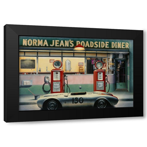 Destiny Highway Calendar Girl Black Modern Wood Framed Art Print by Consani, Chris