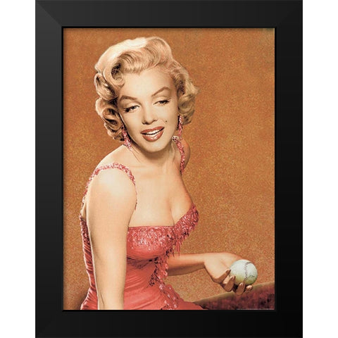 Marilyn Baseball Black Modern Wood Framed Art Print by Consani, Chris