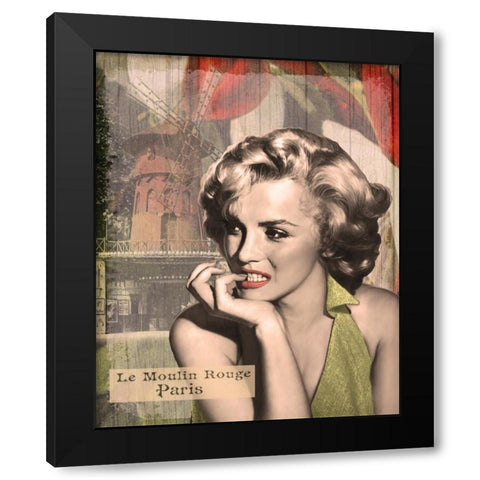 The Thinker Red Lips Black Modern Wood Framed Art Print with Double Matting by Consani, Chris