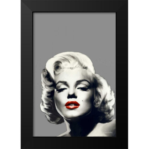 Red Lips Marilyn Black Modern Wood Framed Art Print by Consani, Chris