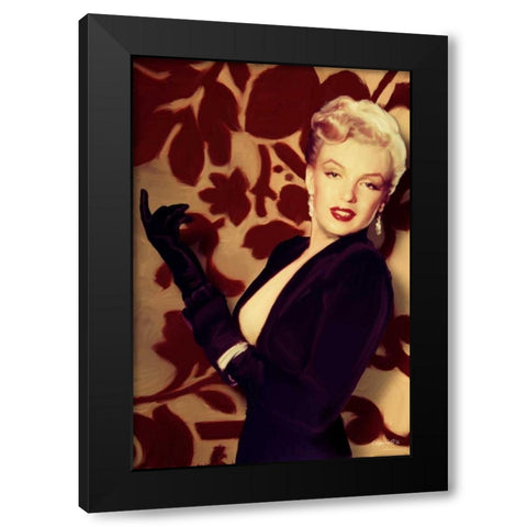 Marilyn Gloves Black Modern Wood Framed Art Print with Double Matting by Consani, Chris